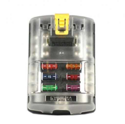 Blue Sea ATC Fuse Block 6 Circuit With Bussed Ground Circuit