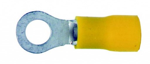 Ring Terminals/ Yellow/ 10-12 Ga With 1/4 In Screw Hole