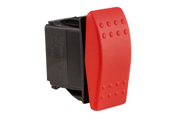 (On)-Off-(On) Contura II Rocker Switch W/ Red Actuator