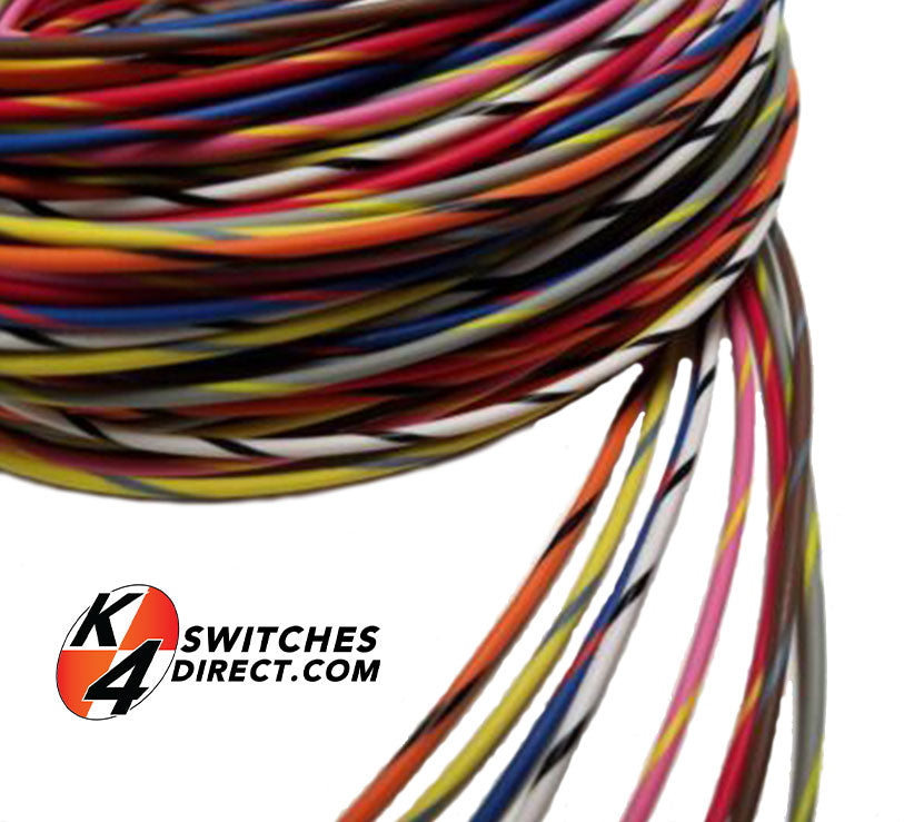 K4 Electrical Wire, White W/Black Stripe