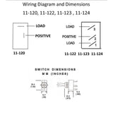 Wiring diagram and dimensions for K4 switches with contact details.