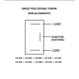 K4 Switches wiring diagram for single pole-double throw non-illuminated switch on a white background.