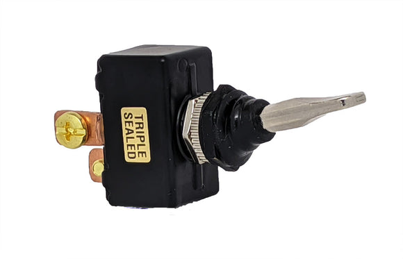 Off-On Triple Sealed Hd 50 Amp Toggle Switch -Metal Lever- Screw Terminals