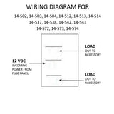 Wiring diagram for ON-OFF-ON CONTURA II ROCKER SWITCH W/ SOFT OR HARD BLACK ACTUATOR